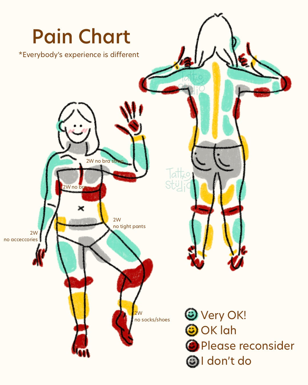 Colorful Handpoke Tattoo