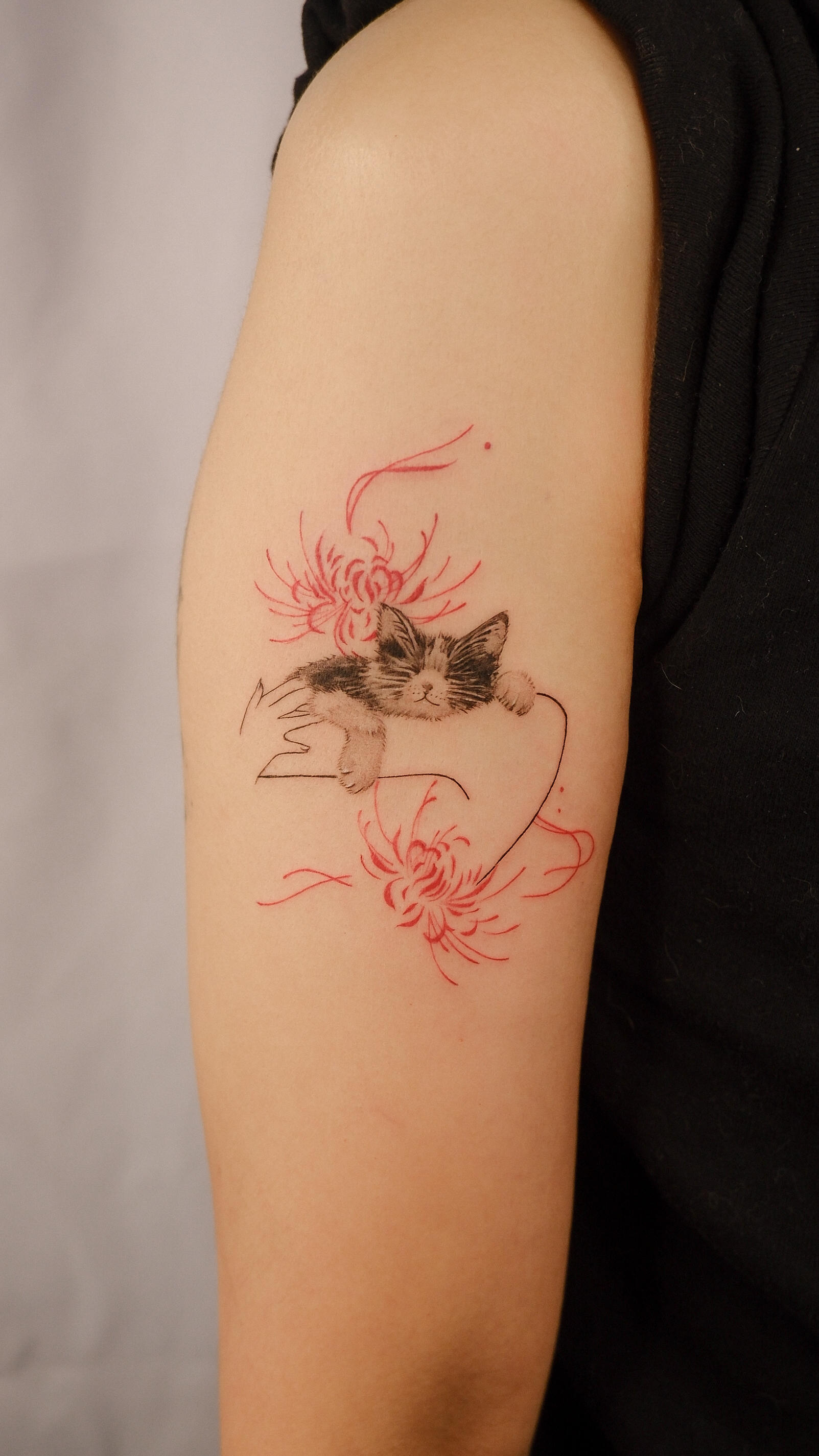 Colorful Handpoke Tattoo