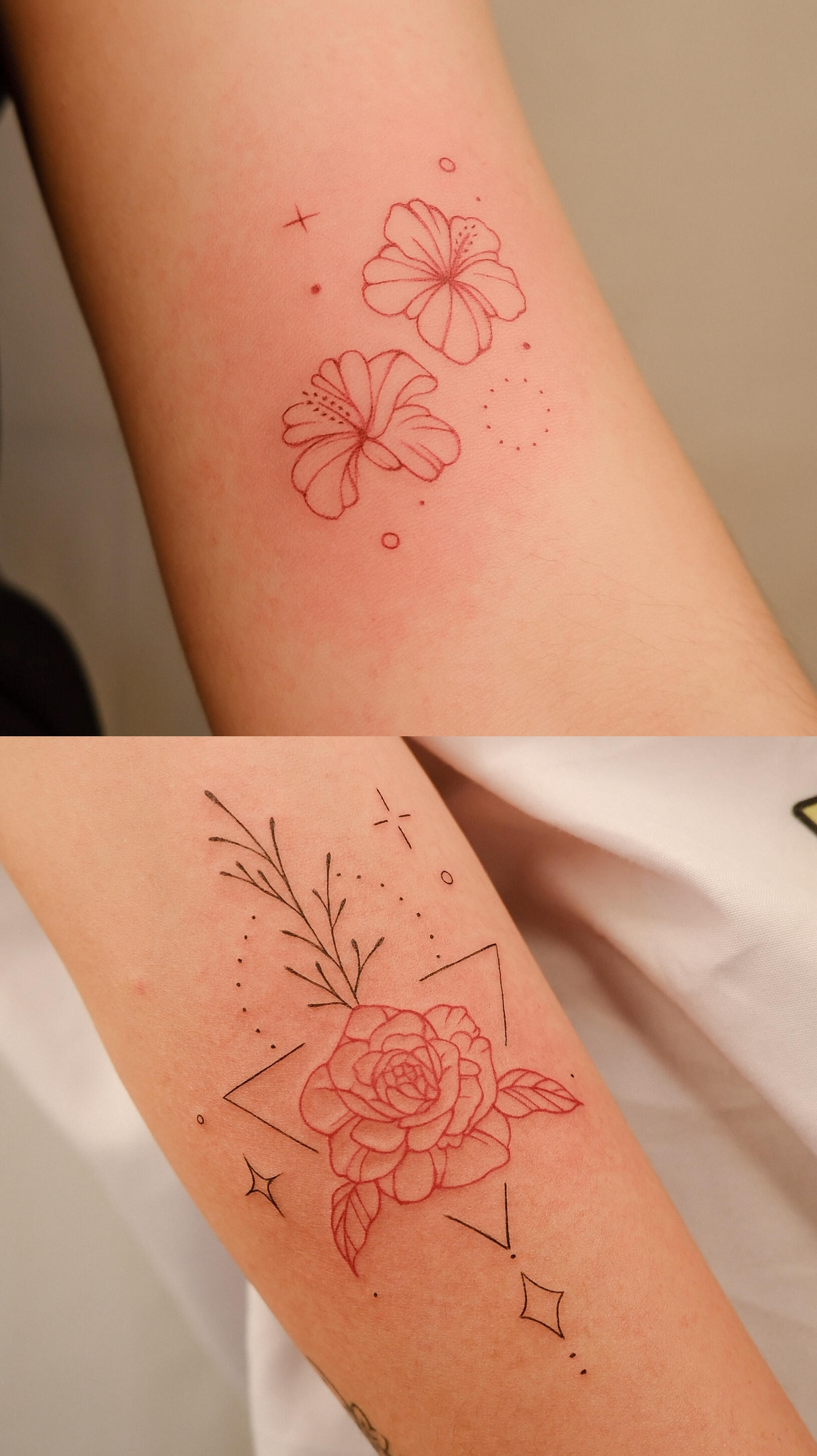 Colorful Handpoke Tattoo